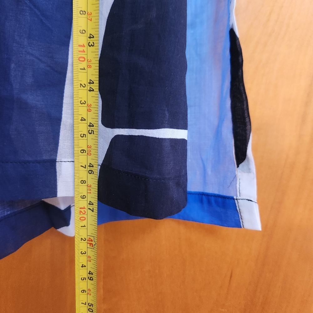 La Fée Marabouté Belted Shirt Dress in Geometric Blue, Size 36/XS/4 US NWT - Picture 12 of 14